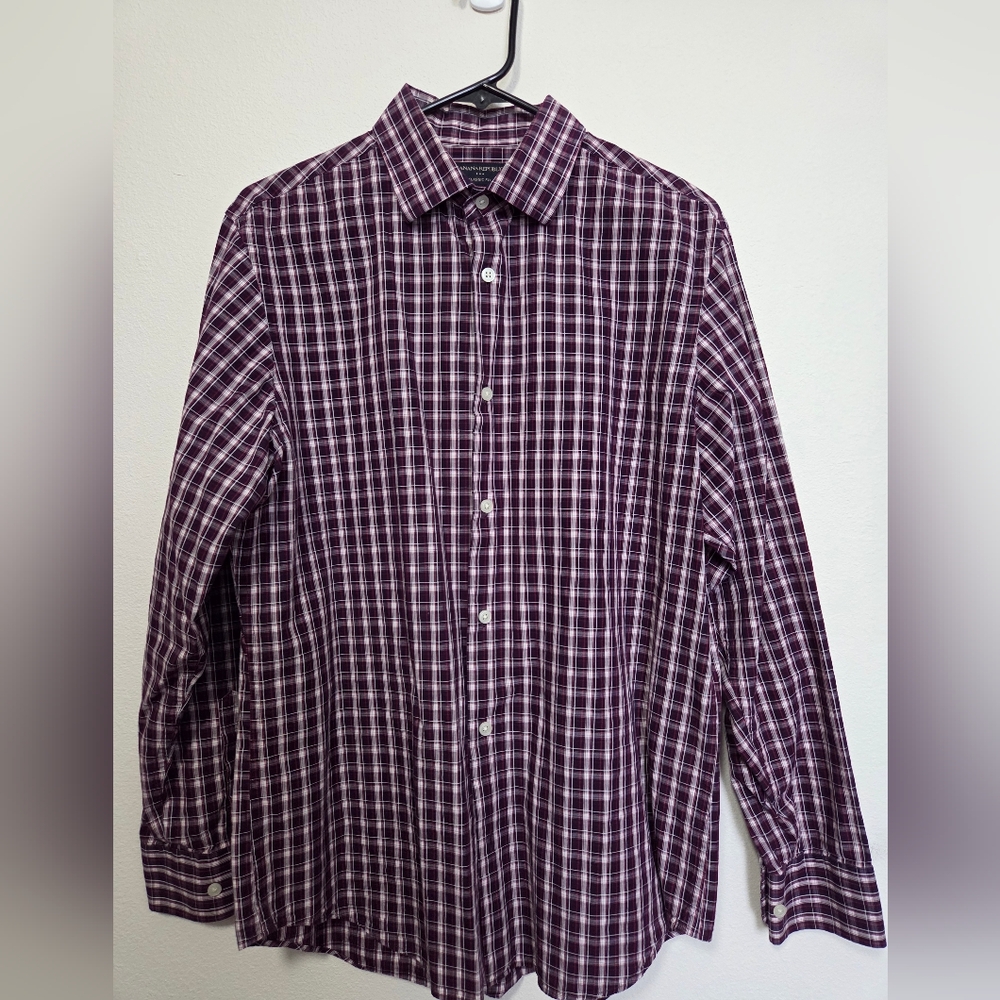 Banana Republic Men's Purple Plaid Shirt